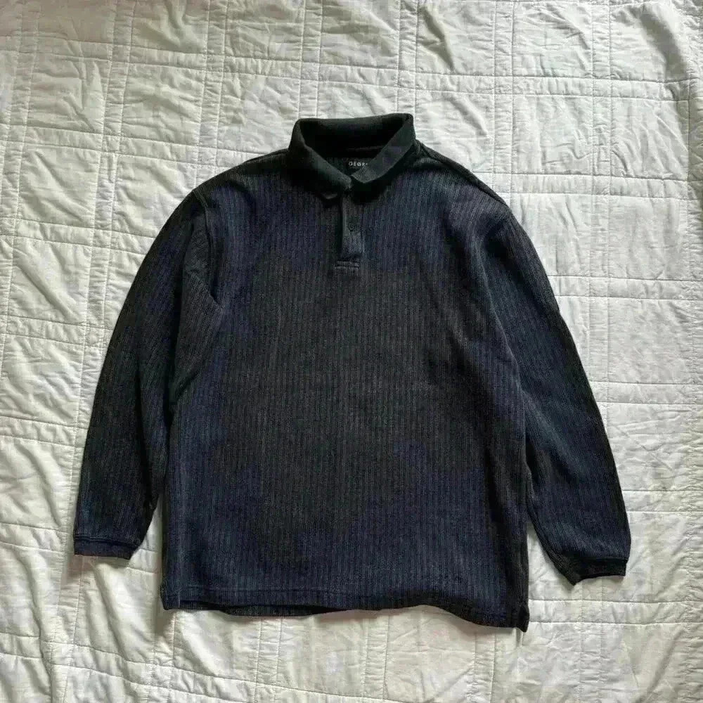 Y2k George grandpa long‎ sleeve shirt mens mens large collared ribbed preppy